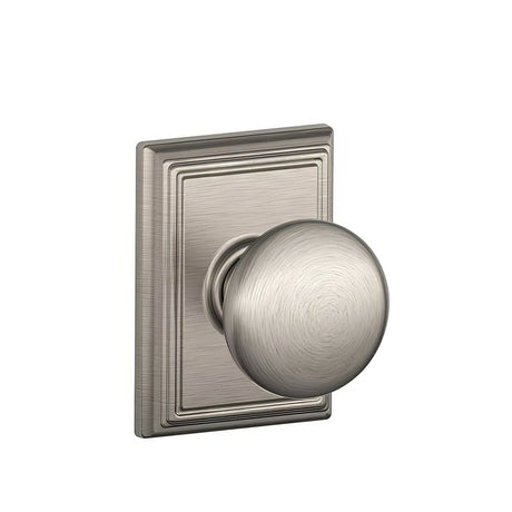 Schlage F10PLY619ADD satin nickel passage door knob