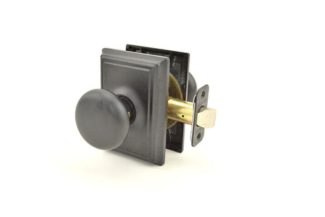 Schlage F10PLY622ADD matte black passage door knob