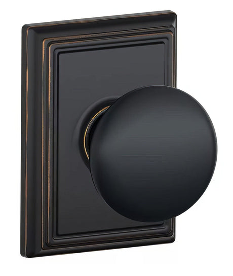 Schlage F10PLY716ADD aged bronze passage door knob