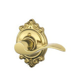 Schlage F170ACC605BRKRH polished brass dummy door lever