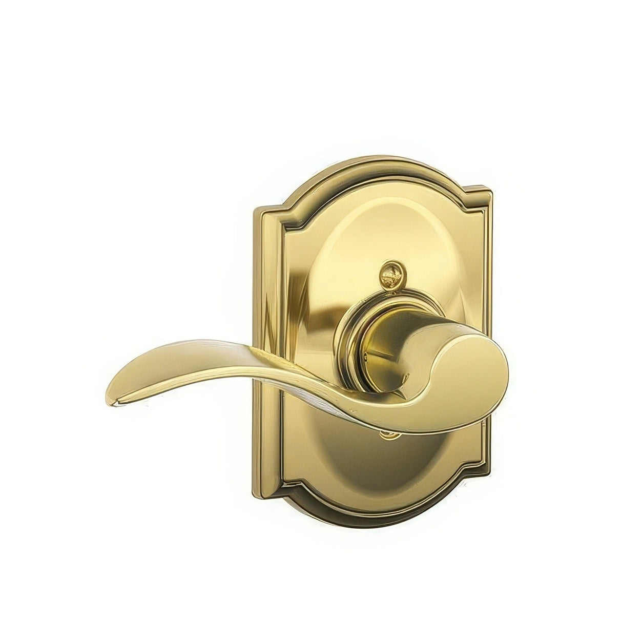 Schlage F170ACC605CAMLH polished brass dummy door lever