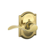 Schlage F170ACC605CAMLH polished brass dummy door lever