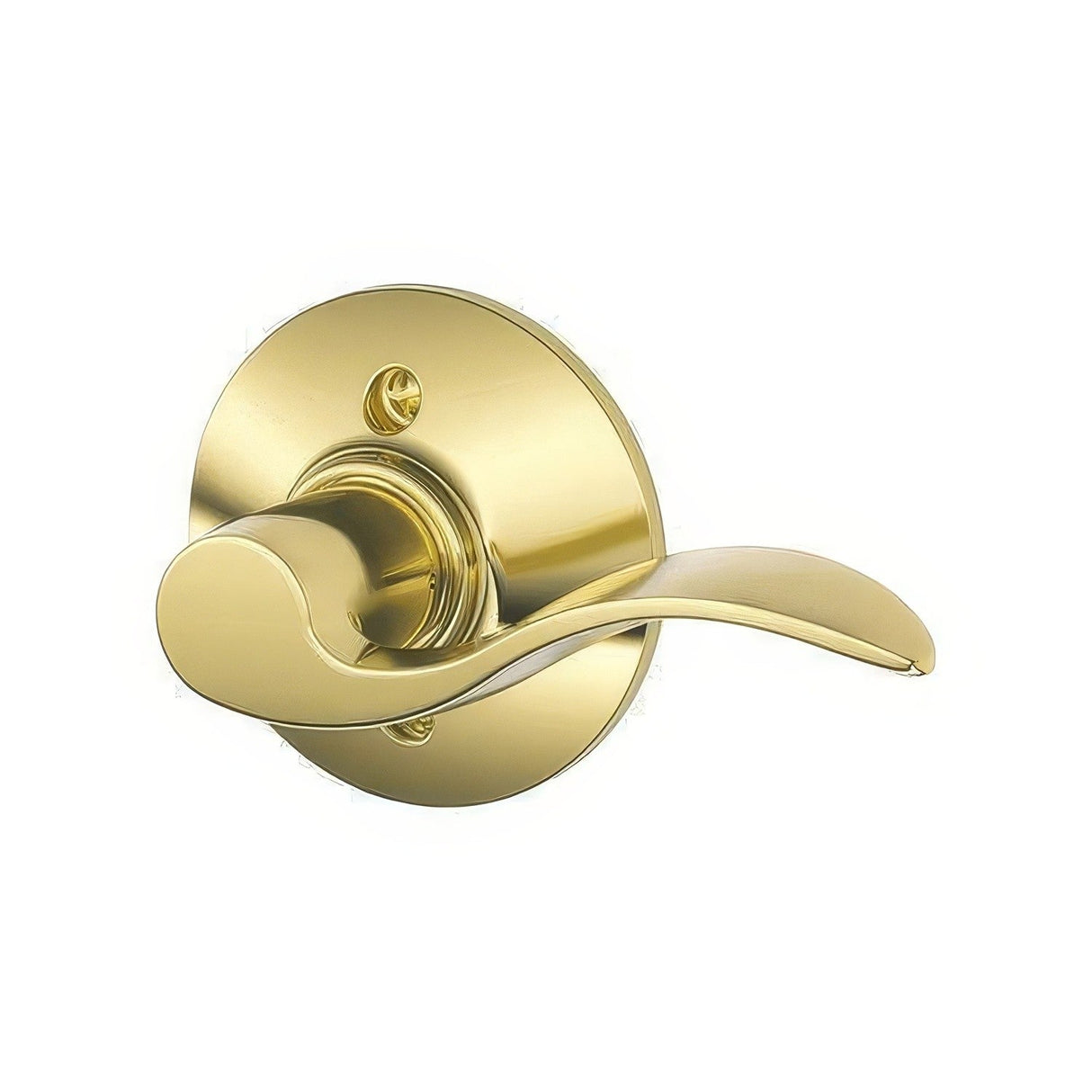 Schlage F170ACC605RH polished brass dummy door lever