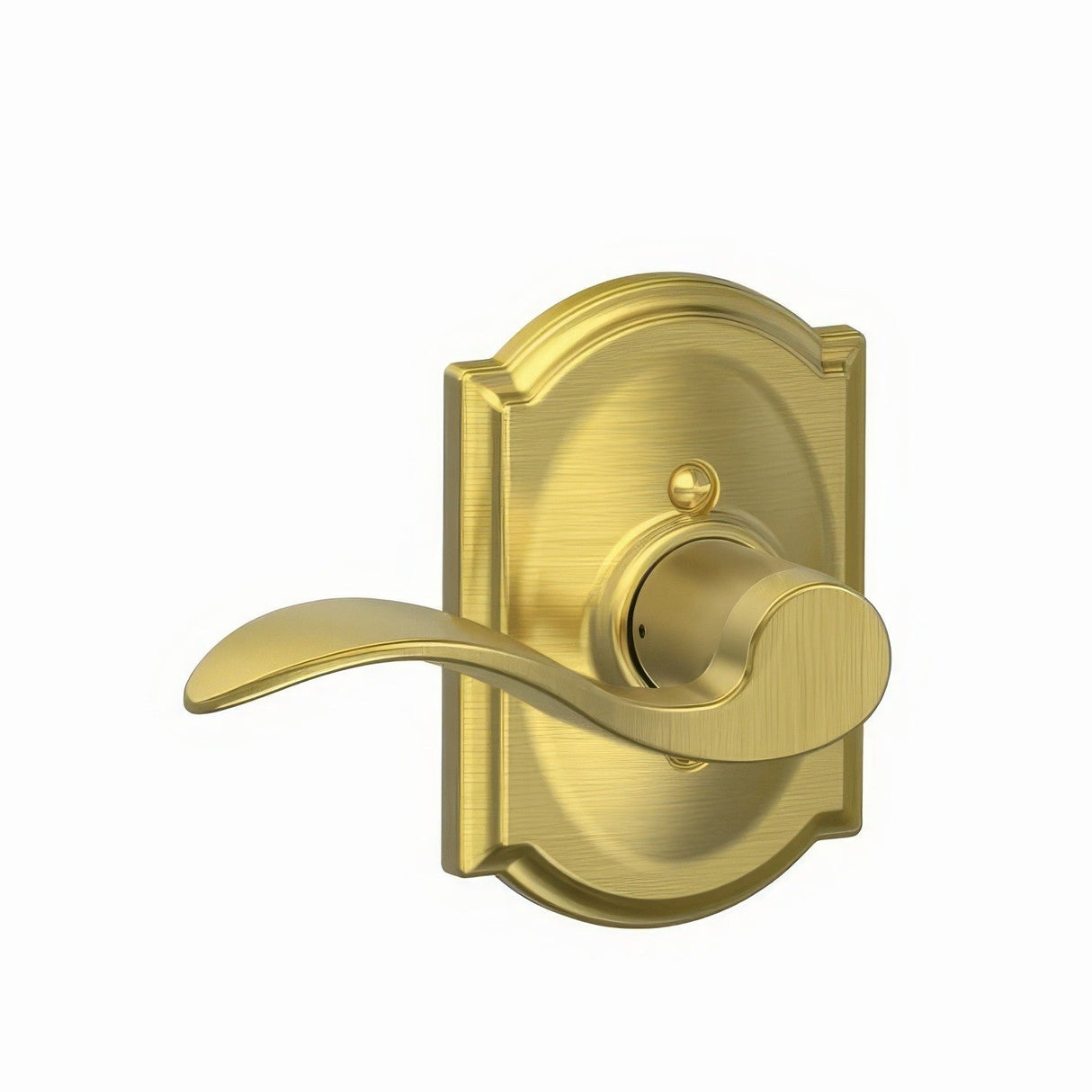 Schlage F170ACC608CAMLH satin brass dummy door lever