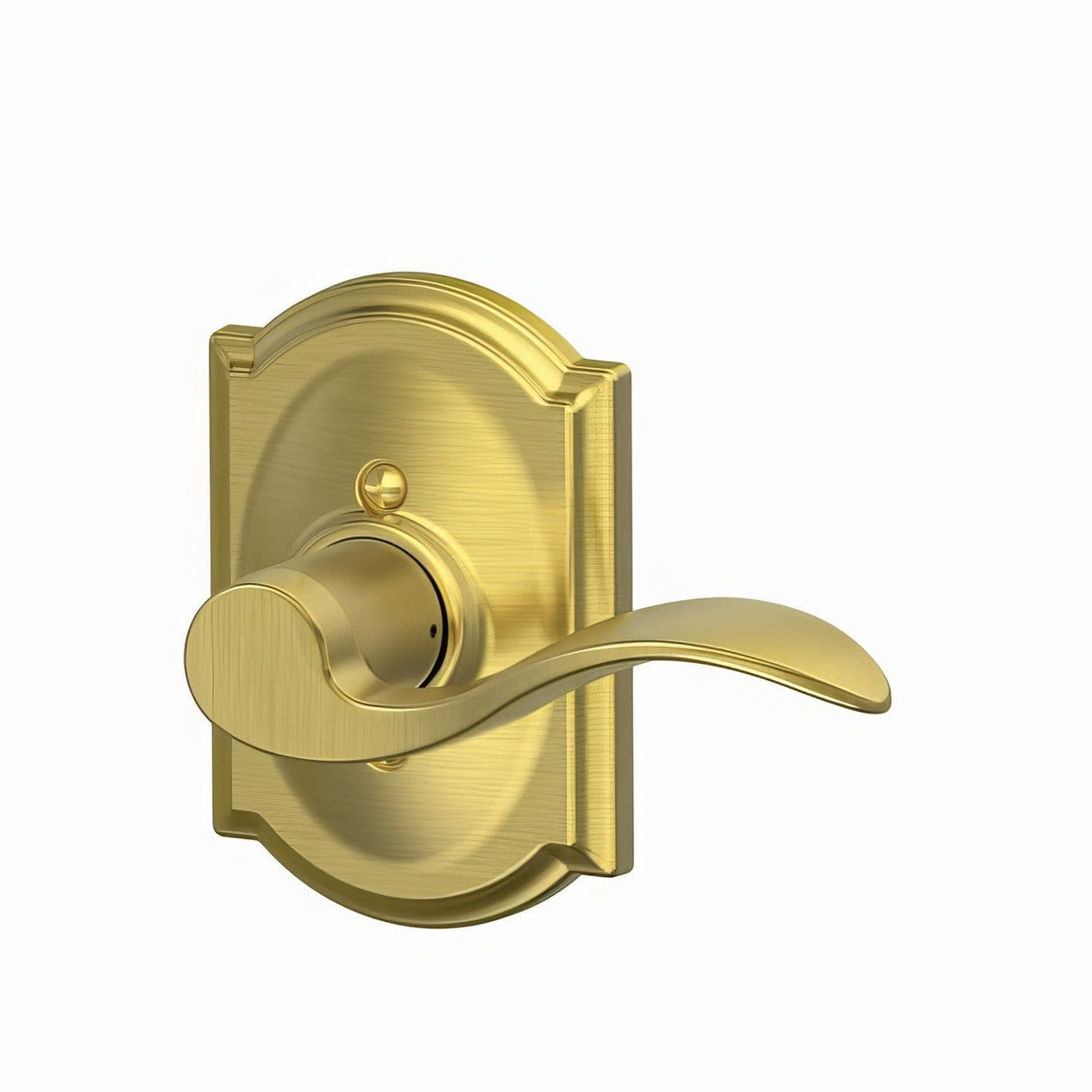 Schlage F170ACC608CAMRH satin brass dummy door lever