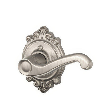Schlage F170FLA619BRKRH satin nickel dummy door lever