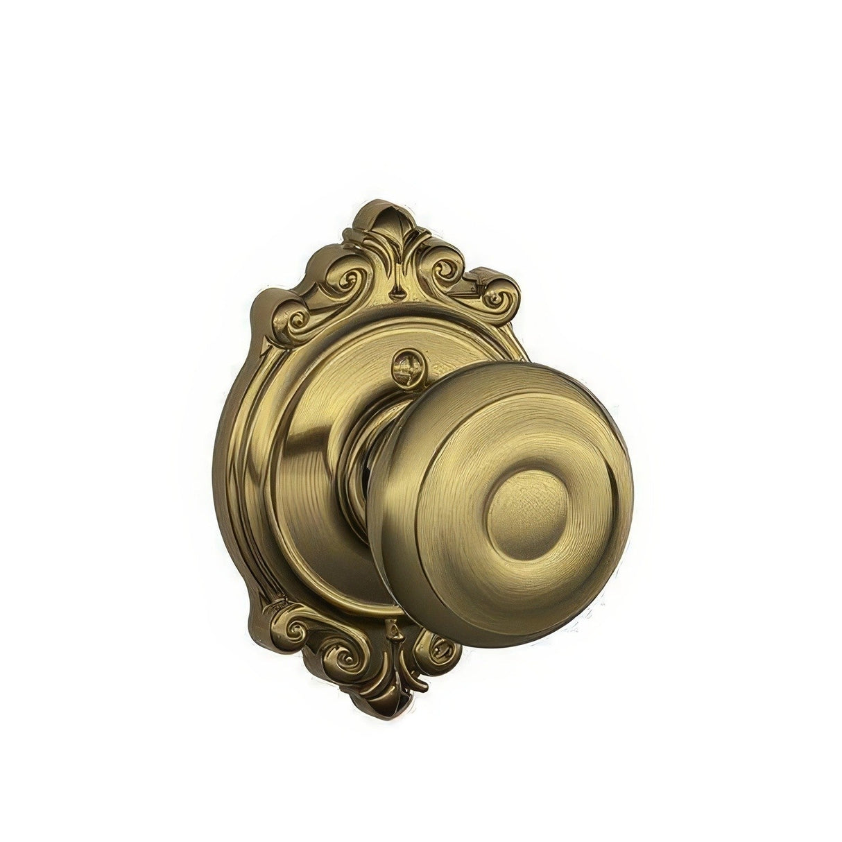 Schlage F170GEO609BRK antique brass dummy door knob