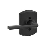 Schlage F170LAT622GRW matte black dummy door lever