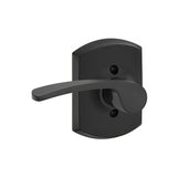 Schlage F170MER622GRWLH matte black dummy door lever