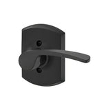 Schlage F170MER622GRWRH matte black dummy door lever