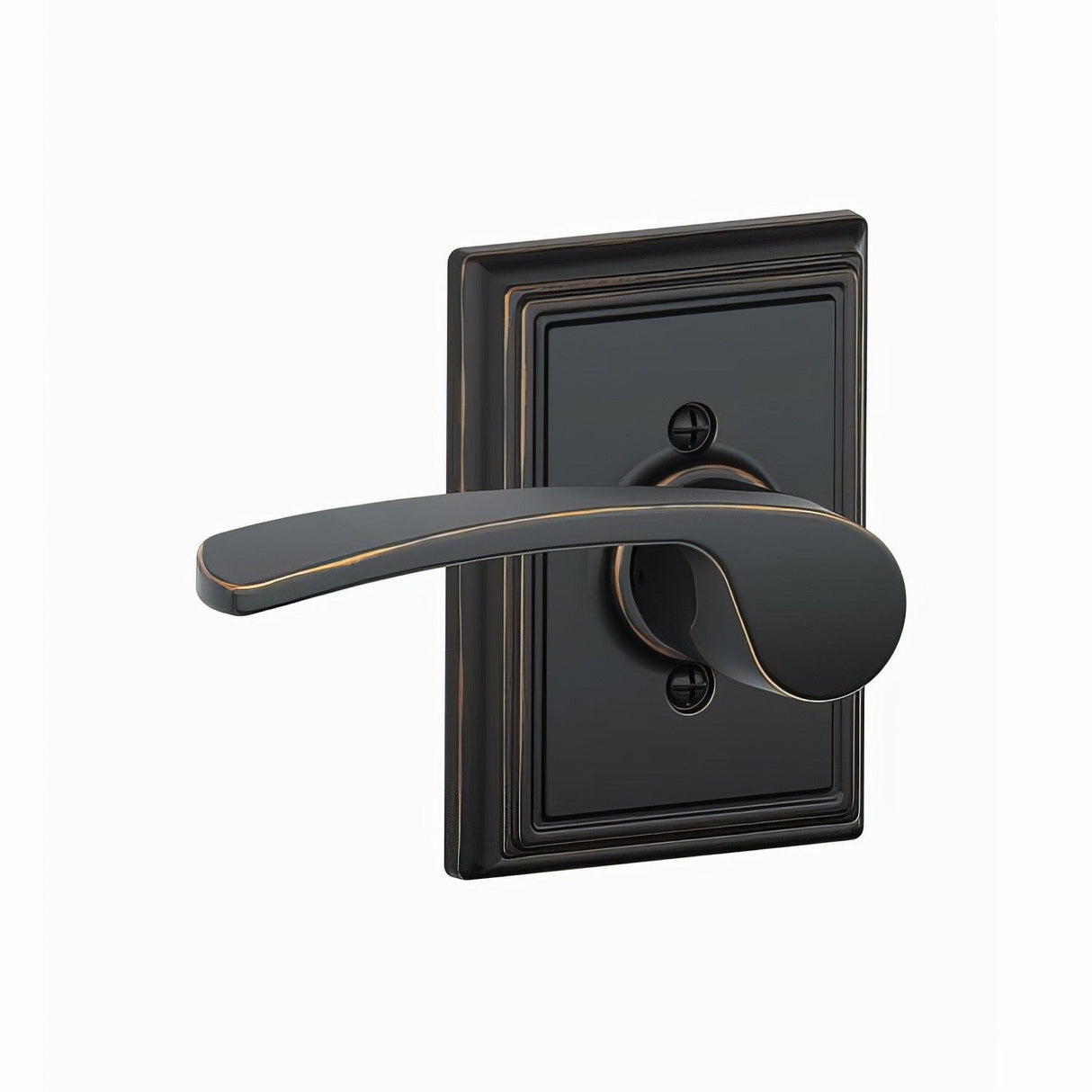 Schlage F170MER716ADDLH aged bronze dummy door lever