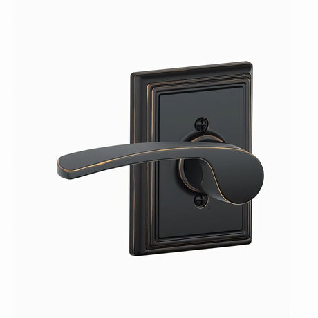 Schlage F170MER716ADDLH aged bronze dummy door lever