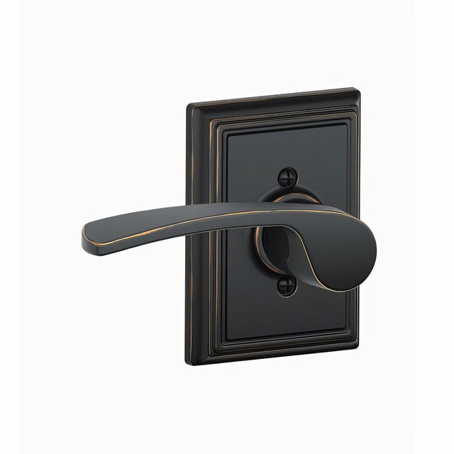 Schlage F170MER716ADDLH aged bronze dummy door lever
