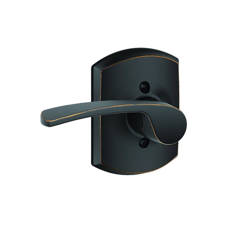 Schlage F170MER716GRWLH aged bronze dummy door lever