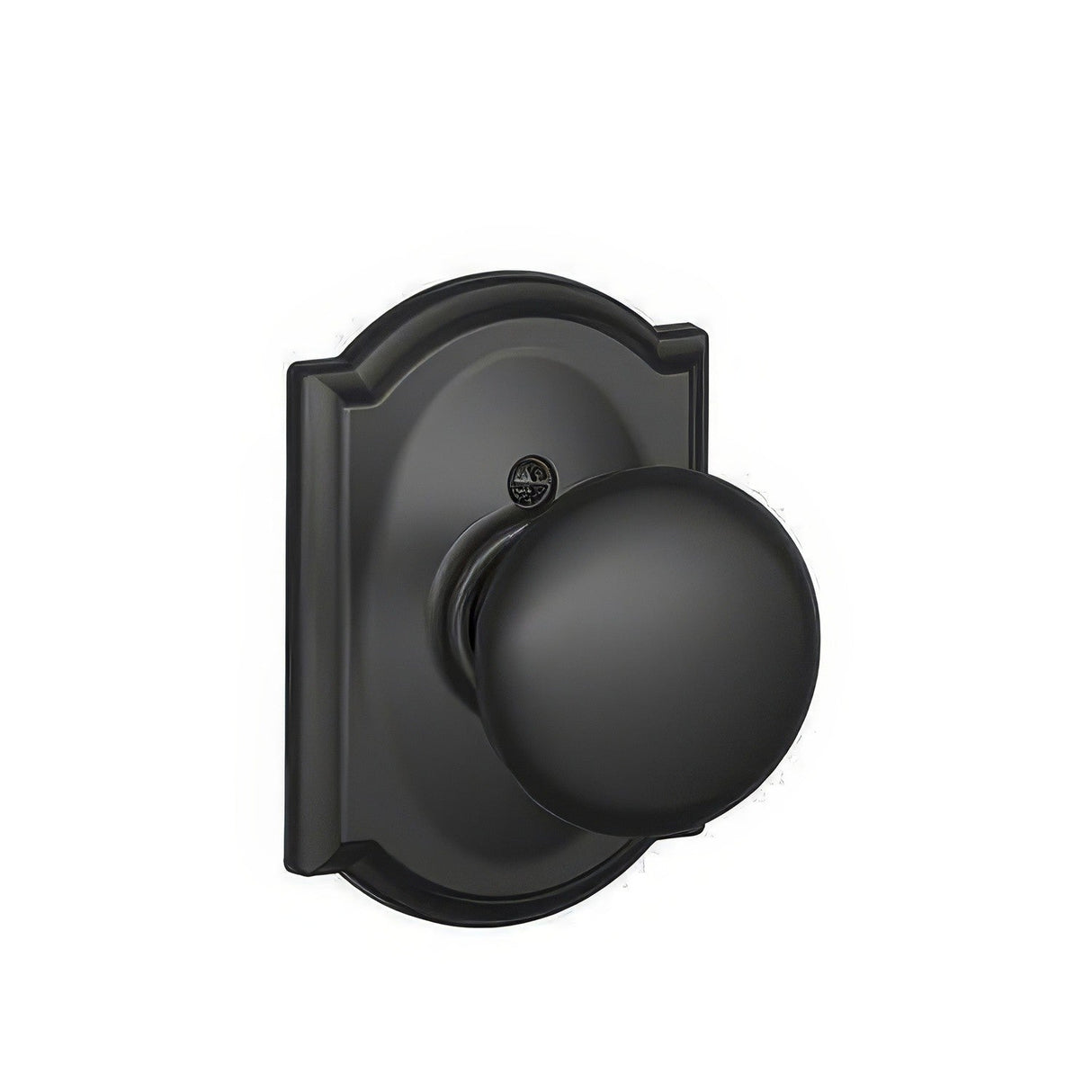Schlage F170PLY622CAM matte black dummy door knob