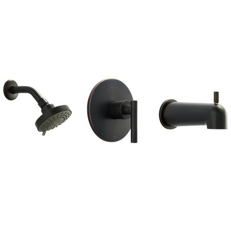 Better Home Products F39644BLK Skyline tub & shower faucet in polished brass, additional view