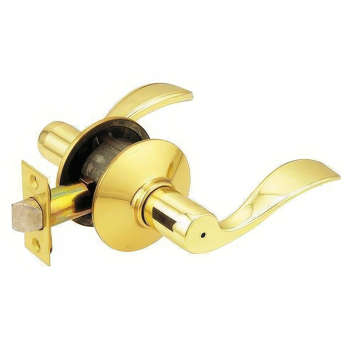 Schlage F40ACC605 polished brass privacy door lever
