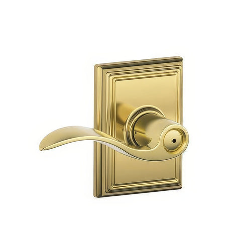 Schlage F40ACC605ADD polished brass privacy door lever