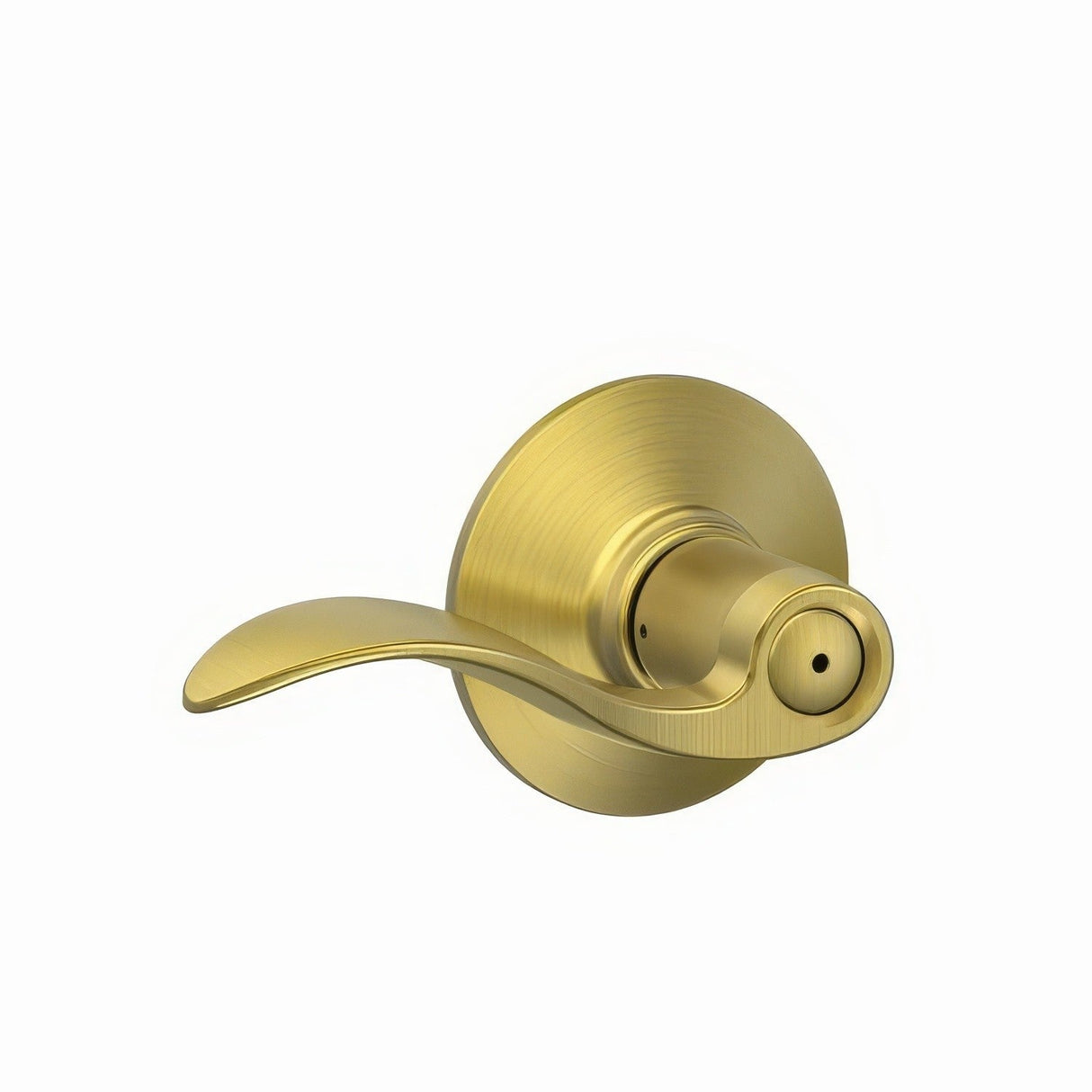 Schlage F40ACC608 satin brass privacy door lever
