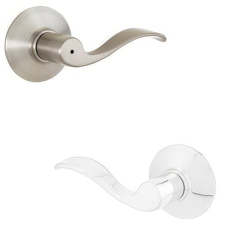 Schlage F40ACC619625RH satin nickel x polished chrome privacy door lever