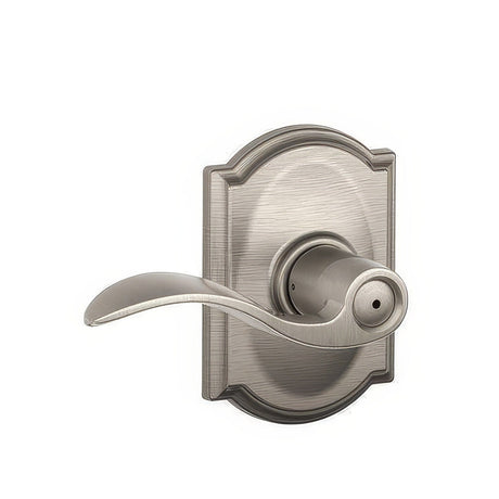 Schlage F40ACC619CAM satin nickel privacy door lever
