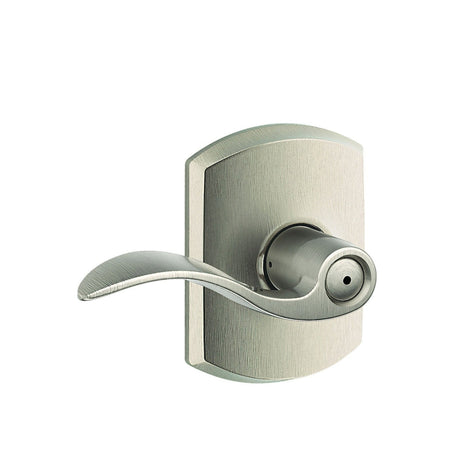 Schlage F40ACC619GRW satin nickel privacy door lever