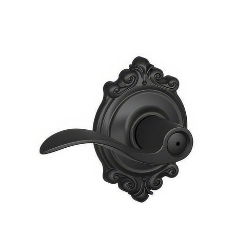 Schlage F40ACC622BRK matte black privacy door lever