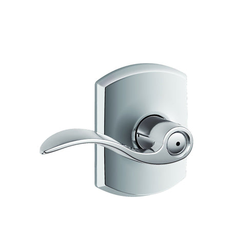 Schlage F40ACC625GRW bright chrome privacy door lever