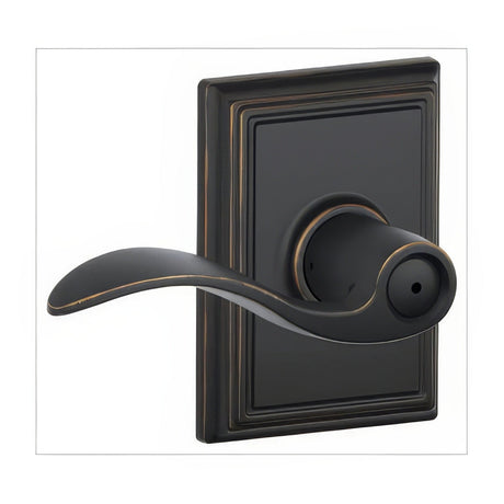 Schlage F40ACC716ADD aged bronze privacy door lever