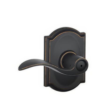Schlage F40ACC716CAM aged bronze privacy door lever