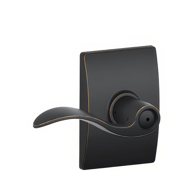 Schlage F40ACC716CEN aged bronze privacy door lever