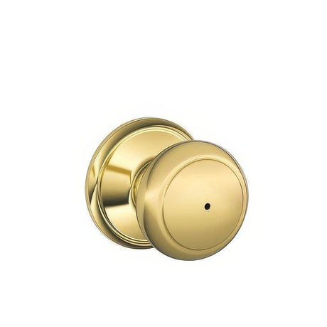 Schlage F40AND605 polished brass privacy door knob