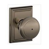 Schlage F40AND620ADD antique nickel privacy door knob