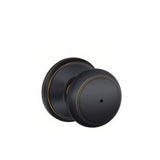 Schlage F40AND716 aged bronze privacy door knob