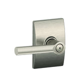 Schlage F40BRW619CEN satin nickel privacy door lever