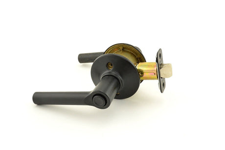 Schlage F40BRW622 matte black privacy door lever