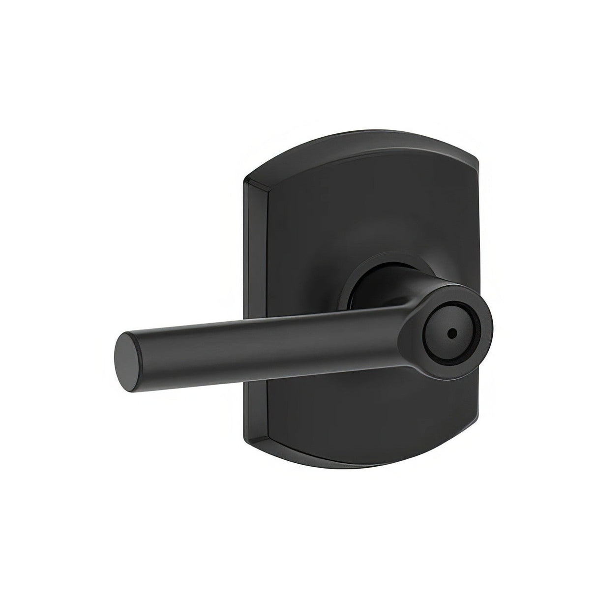 Schlage F40BRW622GRW matte black privacy door lever