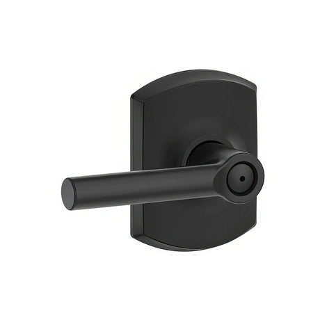 Schlage F40BRW622GRW matte black privacy door lever