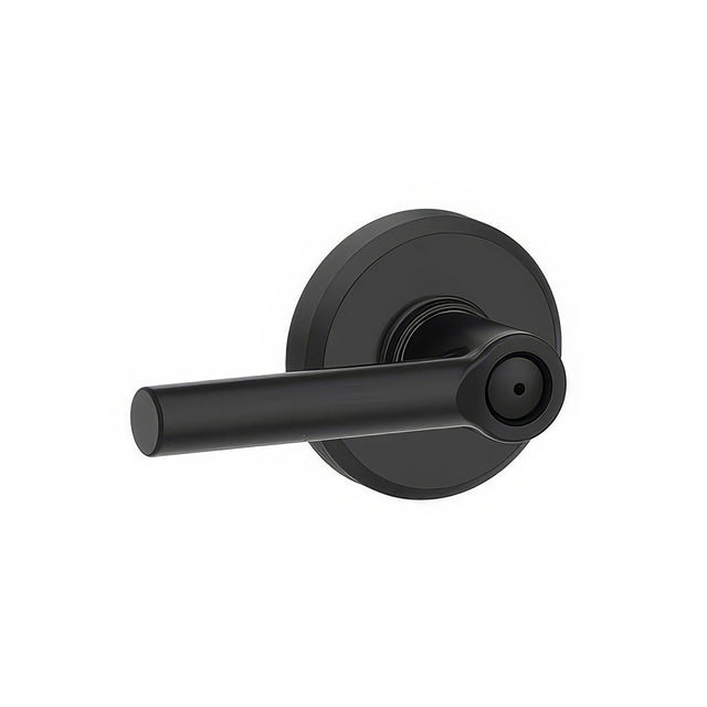 Schlage F40BRW622GSN matte black privacy door lever