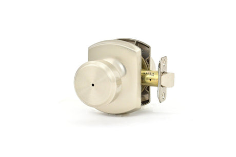 Schlage F40BWE619GRW satin nickel residential door knob