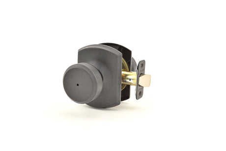 Schlage F40BWE622GRW matte black residential door knob