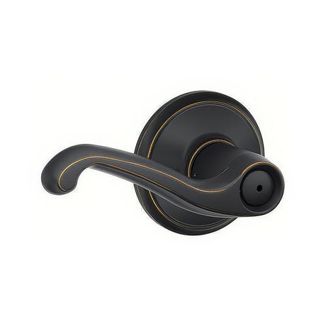 Schlage F40FLA716 aged bronze privacy door lever