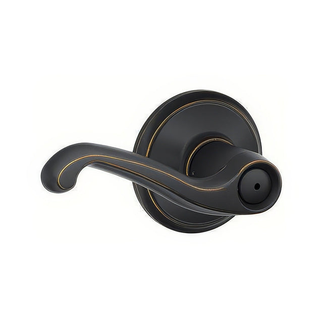 Schlage F40FLA716 aged bronze privacy door lever