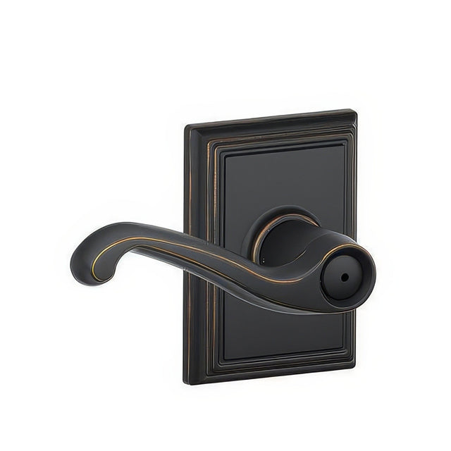 Schlage F40FLA716ADD aged bronze privacy door lever