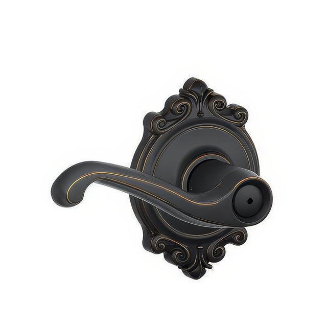 Schlage F40FLA716BRK aged bronze privacy door lever