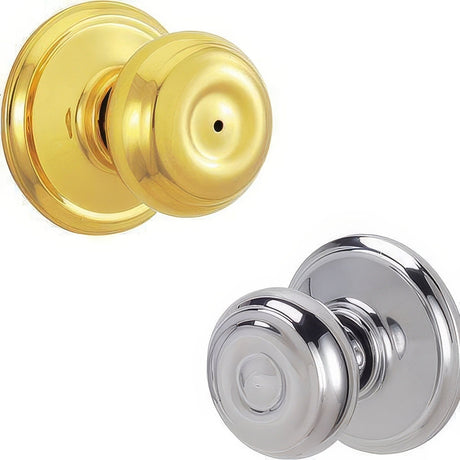 Schlage F40GEO605625 polished brass x polished chrome privacy door knob