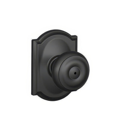 Schlage F40GEO622CAM matte black privacy door knob