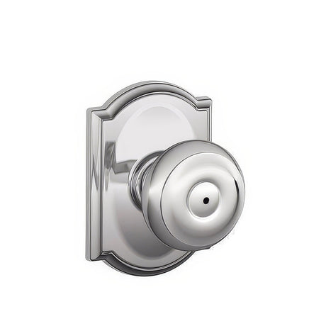 Schlage F40GEO625CAM polished chrome privacy door knob