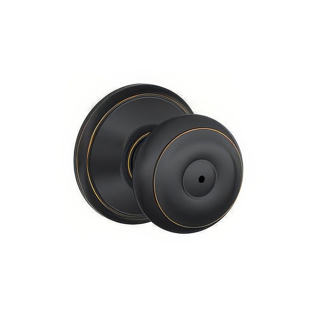 Schlage F40GEO716 aged bronze privacy door knob