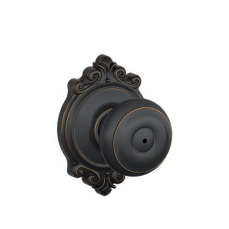 Schlage F40GEO716BRK aged bronze privacy door knob